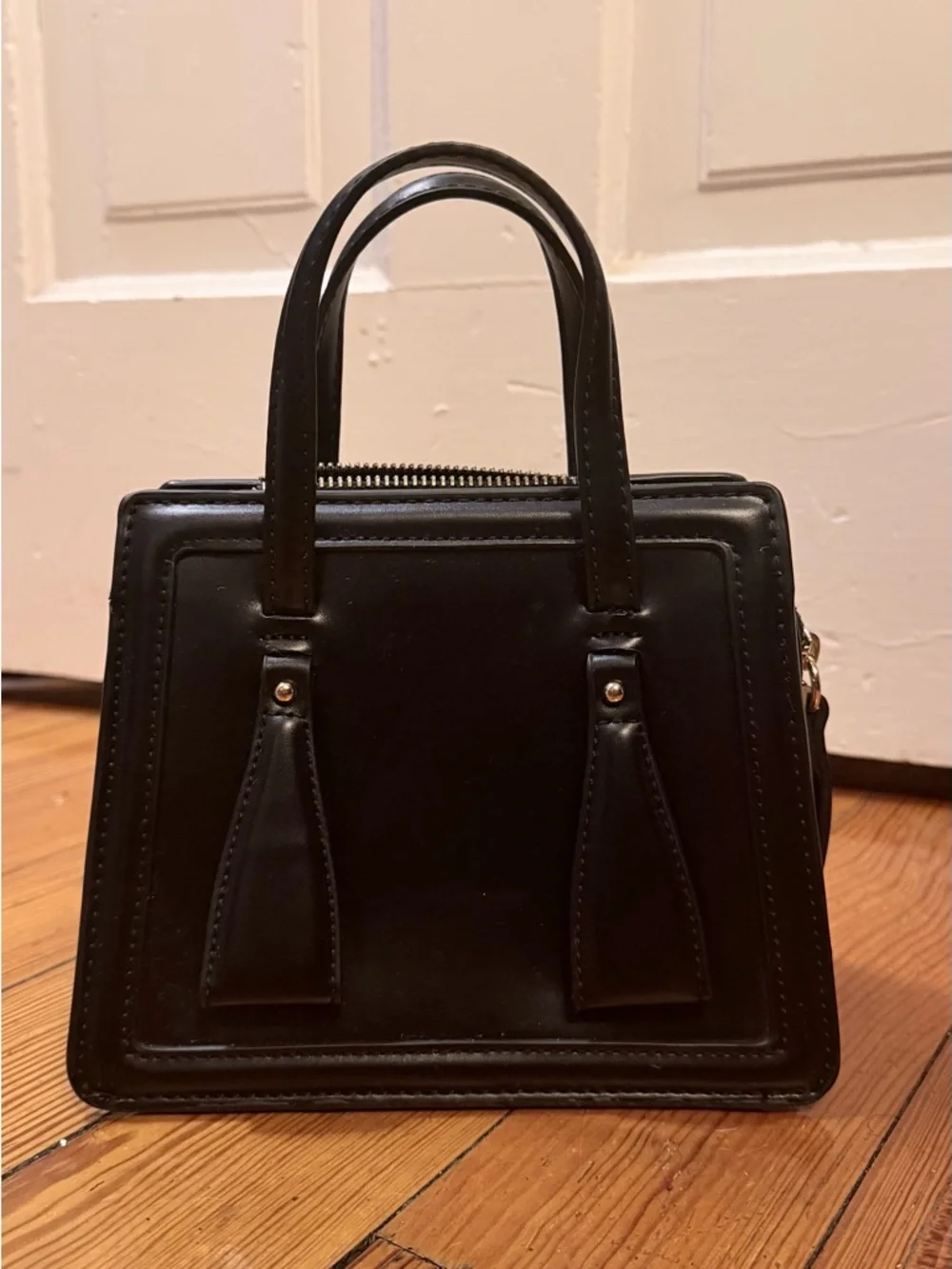 Zara Black Structured Mini Top-Handle Bag - Picture 2 of 6